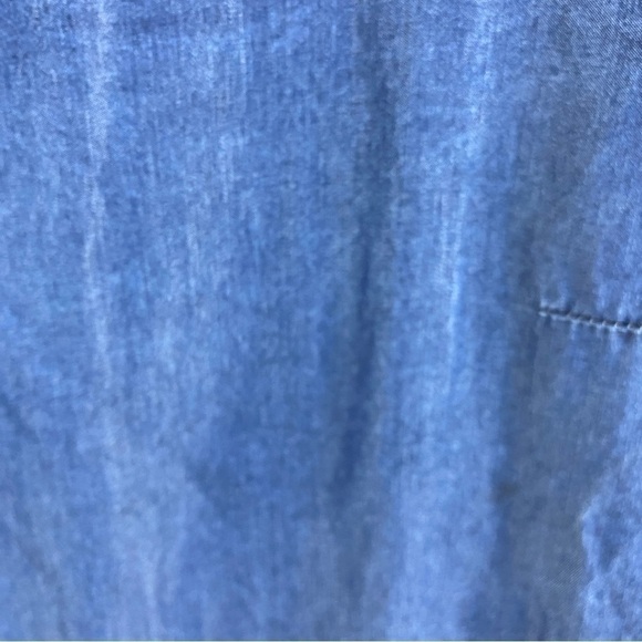 JANE & Delancey Chambray Lyocell Boho Tiered Fringe Sleeves Top Medium - Picture 7 of 10